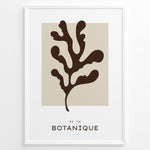 Ladda upp bild till gallerivisning, Framed “Botanique No.06” poster with abstract brown leaf design on a soft beige background in minimalist modern style.
