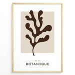 Ladda upp bild till gallerivisning, Framed “Botanique No.06” poster with abstract brown leaf design on a soft beige background in minimalist modern style.
