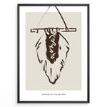 Ladda upp bild till gallerivisning, Framed “Minimalist Collection” poster with abstract brown line art of a wall hanging on a beige background in boho minimalist style.
