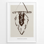 Ladda upp bild till gallerivisning, Framed “Minimalist Collection” poster with abstract brown line art of a wall hanging on a beige background in boho minimalist style.
