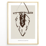 Ladda upp bild till gallerivisning, Framed “Minimalist Collection” poster with abstract brown line art of a wall hanging on a beige background in boho minimalist style.
