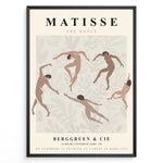 Ladda upp bild till gallerivisning, Framed Matisse “The Dance” abstract art poster with nude figures dancing on a beige patterned background.
