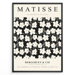 Ladda upp bild till gallerivisning, Framed Matisse Flowers &amp; Plants art poster with black and white floral pattern and minimalist typography.
