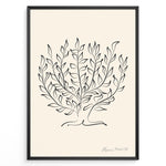 Ladda upp bild till gallerivisning, Framed Henri Matisse botanical line art poster with black abstract leaf design on a beige background.
