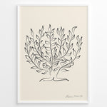 Ladda upp bild till gallerivisning, Framed Henri Matisse botanical line art poster with black abstract leaf design on a beige background.
