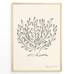 Ladda upp bild till gallerivisning, Framed Henri Matisse botanical line art poster with black abstract leaf design on a beige background.
