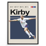 Ladda upp bild till gallerivisning, Fran Kirby Kvinde fodbold plakater | England landsholdstrøje i hvid og blå med jubelscene – ideel til fans af kvindefodbold og Lionesses
