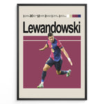Ladda upp bild till gallerivisning, Robert Lewandowski fodbold plakat | FC Barcelona trøje i rød og blå med fejring – perfekt til fans af herrefodbold og La Liga
