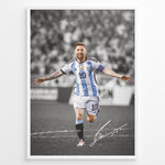 Ladda upp bild till gallerivisning, Lionel Messi Argentina celebration plakat with signature framed wall art
