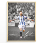 Ladda upp bild till gallerivisning, Lionel Messi Argentina celebration plakat with signature framed wall art

