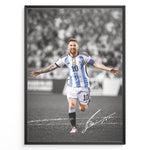 Ladda upp bild till gallerivisning, Lionel Messi Argentina celebration plakat with signature framed wall art
