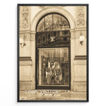 Ladda upp bild till gallerivisning, Fashion Plakat | Louis Vuitton Milan Galleria Storefront – Fashion Architecture Art Print Plakaty.dk | Sepia-toned image of the Louis Vuitton storefront at Galleria Vittorio Emanuele II in Milan, Italy.
