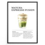 Ladda upp bild till gallerivisning, Matcha espresso fusion recipe illustration with layered matcha, milk, and espresso.
