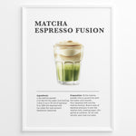 Ladda upp bild till gallerivisning, Matcha espresso fusion recipe illustration with layered matcha, milk, and espresso.

