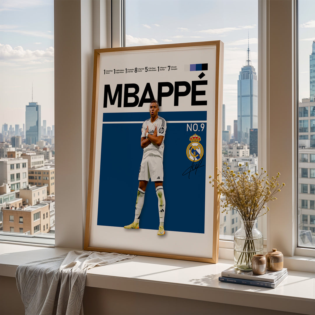 Fodbold plakat | Fodbold plakater | Kylian Mbappé Fodbold Plakat | Perfekt til Den Ægte Fan | Plakaty.dk
