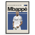 Ladda upp bild till gallerivisning, Kylian Mbappé fodbold plakat | Real Madrid trøje i hvid med jubelscene – perfekt til fans af herrefodbold og Galácticos
