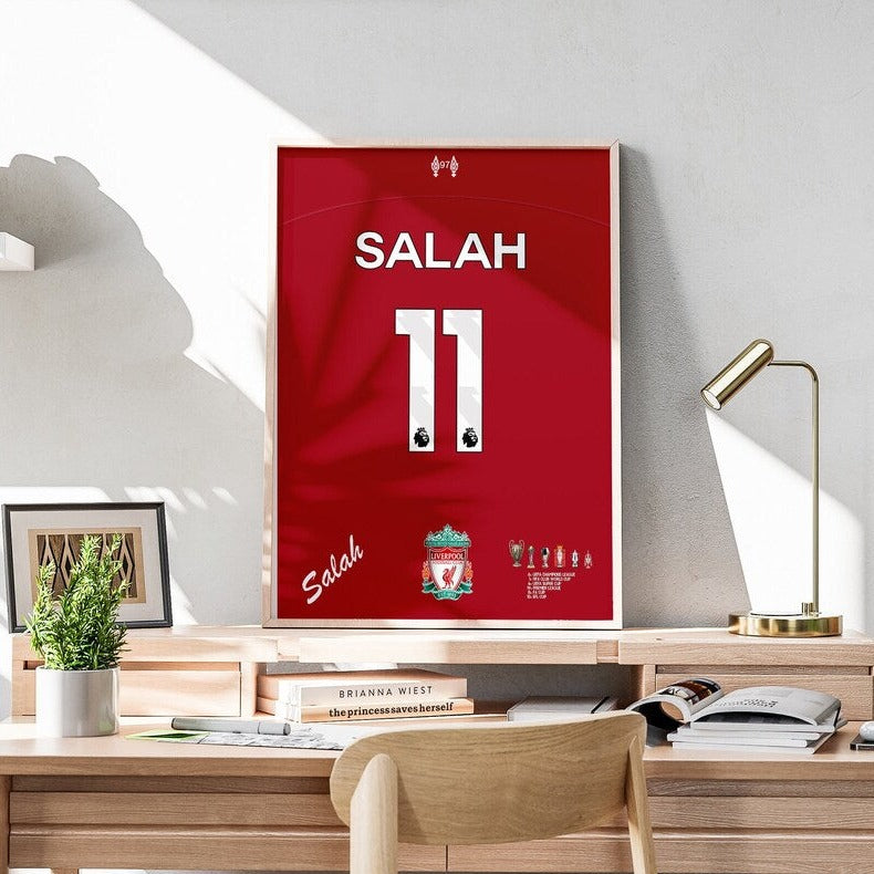 Fodbold plakat | Fodbold plakater | Mohamed Salah Fodboldplakat | Perfekt til Den Ægte Fodbold Fan | Plakaty.dk