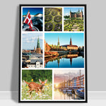 Ladda upp bild till gallerivisning, 2x Land &amp; By Plakater - Oplev Danmark og udforsk landets unikke seværdigheder -Tivoli, Nyhavn, Frederiksborg Slot, Møns Klint, Legoland, Christiansborg Slot, Dyrehaven, Vikingeskibsmuseet | Danmark Plakater | Seværdigheder | Udforsk Charmerende Poster Land | By
