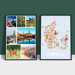 Ladda upp bild till gallerivisning, 2x Land &amp; By Plakater - Oplev Danmark og udforsk landets unikke seværdigheder -Tivoli, Nyhavn, Frederiksborg Slot, Møns Klint, Legoland, Christiansborg Slot, Dyrehaven, Vikingeskibsmuseet | Danmark Plakater | Seværdigheder | Udforsk Charmerende Poster Land | By
