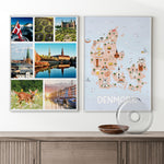 Ladda upp bild till gallerivisning, 2x Land &amp; By Plakater - Oplev Danmark og udforsk landets unikke seværdigheder -Tivoli, Nyhavn, Frederiksborg Slot, Møns Klint, Legoland, Christiansborg Slot, Dyrehaven, Vikingeskibsmuseet | Danmark Plakater | Seværdigheder | Udforsk Charmerende Poster Land | By
