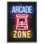 Ladda upp bild till gallerivisning, Arcade Zone gaming plakat | Retro neon-design med arkademaskine og farverige lys – perfekt til gamerhjørnet
