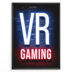 Ladda upp bild till gallerivisning, VR Gaming plakat | Neon lysdesign med stor tekst og futuristisk udtryk til gamer-væggen
