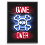 Ladda upp bild till gallerivisning, Game Over gaming plakat | Neon kranie med rød og blå tekst mens du spiller GTA 5
