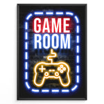 Ladda upp bild till gallerivisning, Game Room gaming plakat | Neon design med gul controller mens du spiller League of Legends
