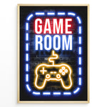 Ladda upp bild till gallerivisning, Game Room gaming plakat | Neon design med gul controller mens du spiller League of Legends
