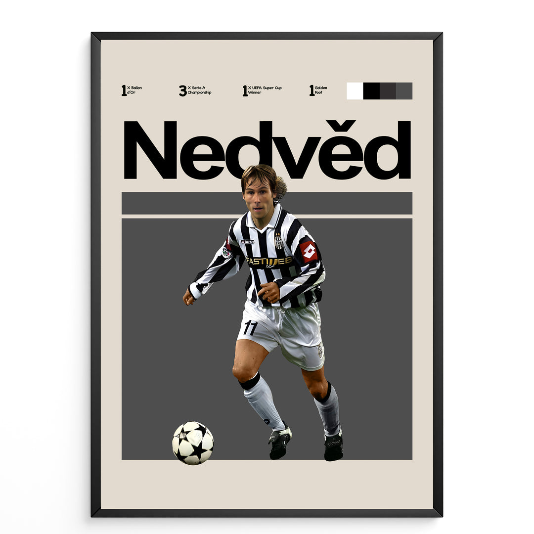 Fodbold plakat | Fodbold plakater | Pavel Nedvěd Fodbold Plakat | Tjekkiets Dribler og Juventus-Legende | Plakaty.dk
