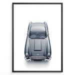 Ladda upp bild till gallerivisning, Top-view illustration of a classic Aston Martin DB5 in a minimalist poster design.
