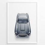 Ladda upp bild till gallerivisning, Top-view illustration of a classic Aston Martin DB5 in a minimalist poster design.
