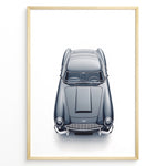 Ladda upp bild till gallerivisning, Top-view illustration of a classic Aston Martin DB5 in a minimalist poster design.
