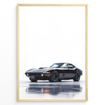 Ladda upp bild till gallerivisning, Illustration of a classic black sports car on a clean white background.
