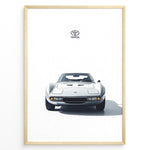 Ladda upp bild till gallerivisning, Front view illustration of a white Toyota 2000GT classic sports car on a minimal white background.
