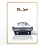 Ladda upp bild till gallerivisning, Front view illustration of a classic white Buick Riviera car on a minimalist poster.
