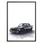 Ladda upp bild till gallerivisning, Illustration of a black Buick GNX muscle car on a white background
