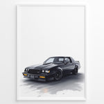 Ladda upp bild till gallerivisning, Illustration of a black Buick GNX muscle car on a white background

