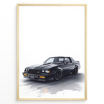 Ladda upp bild till gallerivisning, Illustration of a black Buick GNX muscle car on a white background

