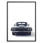 Ladda upp bild till gallerivisning, Front view illustration of a classic Dodge Challenger muscle car.
