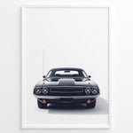 Ladda upp bild till gallerivisning, Front view illustration of a classic Dodge Challenger muscle car
