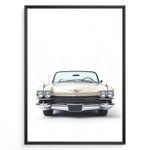 Ladda upp bild till gallerivisning, Front-facing illustration of a classic beige convertible car in a minimalist framed poster.
