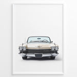 Ladda upp bild till gallerivisning, Front-facing illustration of a classic beige convertible car in a minimalist framed poster.
