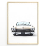 Ladda upp bild till gallerivisning, Front-facing illustration of a classic beige convertible car in a minimalist framed poster.
