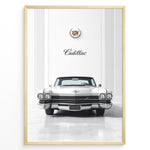 Ladda upp bild till gallerivisning, Front-view illustration of a classic Cadillac car set in an elegant interior with Cadillac emblem above.
