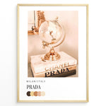Ladda upp bild till gallerivisning, Fashion Plakat | Prada Worldview – Golden Globe &amp; Fashion Books Poster Plakaty.dk | Would you like a cohesive series name and catalog description tying this together with the other pastel-toned fashion posters? I can help create a title and blurb for the full set.

