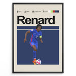 Ladda upp bild till gallerivisning, Wendie Renard Kvinde fodbold plakater | Frankrig landsholdstrøje i blå med anførerbind og boldkontrol – ideel til fans af kvindefodbold og Les Bleues
