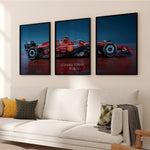 Ladda upp bild till gallerivisning, Scuderia Ferrari SF-24 Formula 1 car three-panel framed wall art plakat.
