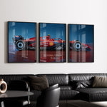 Ladda upp bild till gallerivisning, Scuderia Ferrari SF-24 Formula 1 car three-panel framed wall art plakat.
