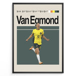 Ladda upp bild till gallerivisning, Emily van Egmond Kvinde fodbold plakater | Australien landsholdstrøje i gul og grøn med jubelpose – perfekt til fans af kvindefodbold og Matildas
